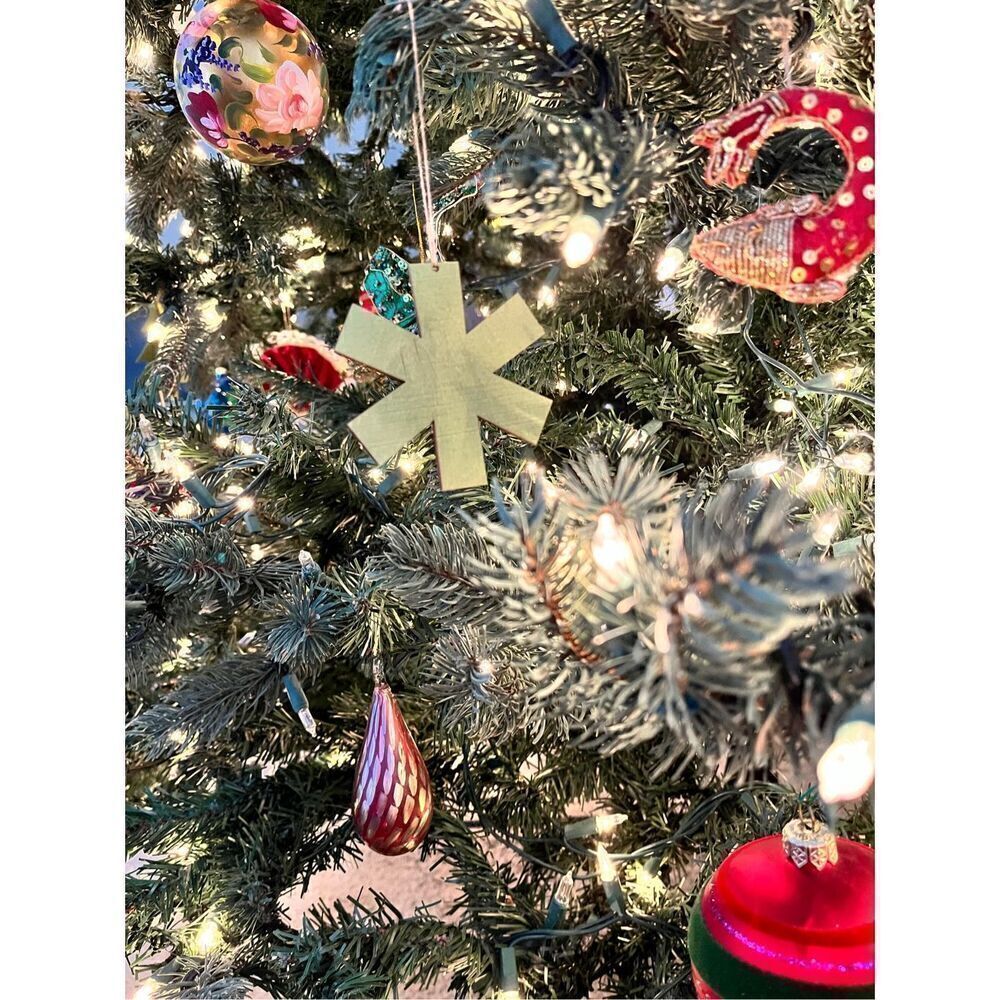 NEW ROOST Set of 6 Multicolor Laser Cut Wood Ornaments